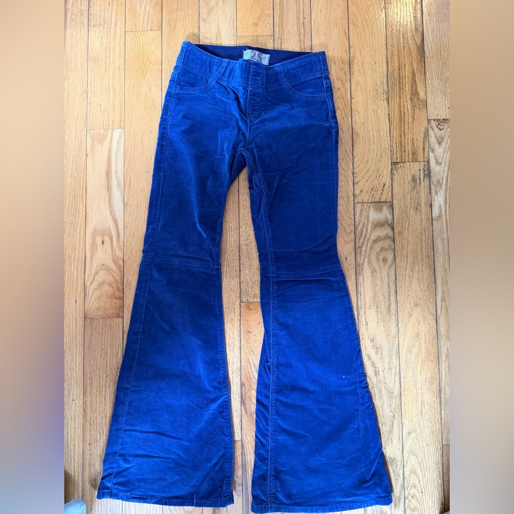 Free People Flare Corduroy Blue Pants